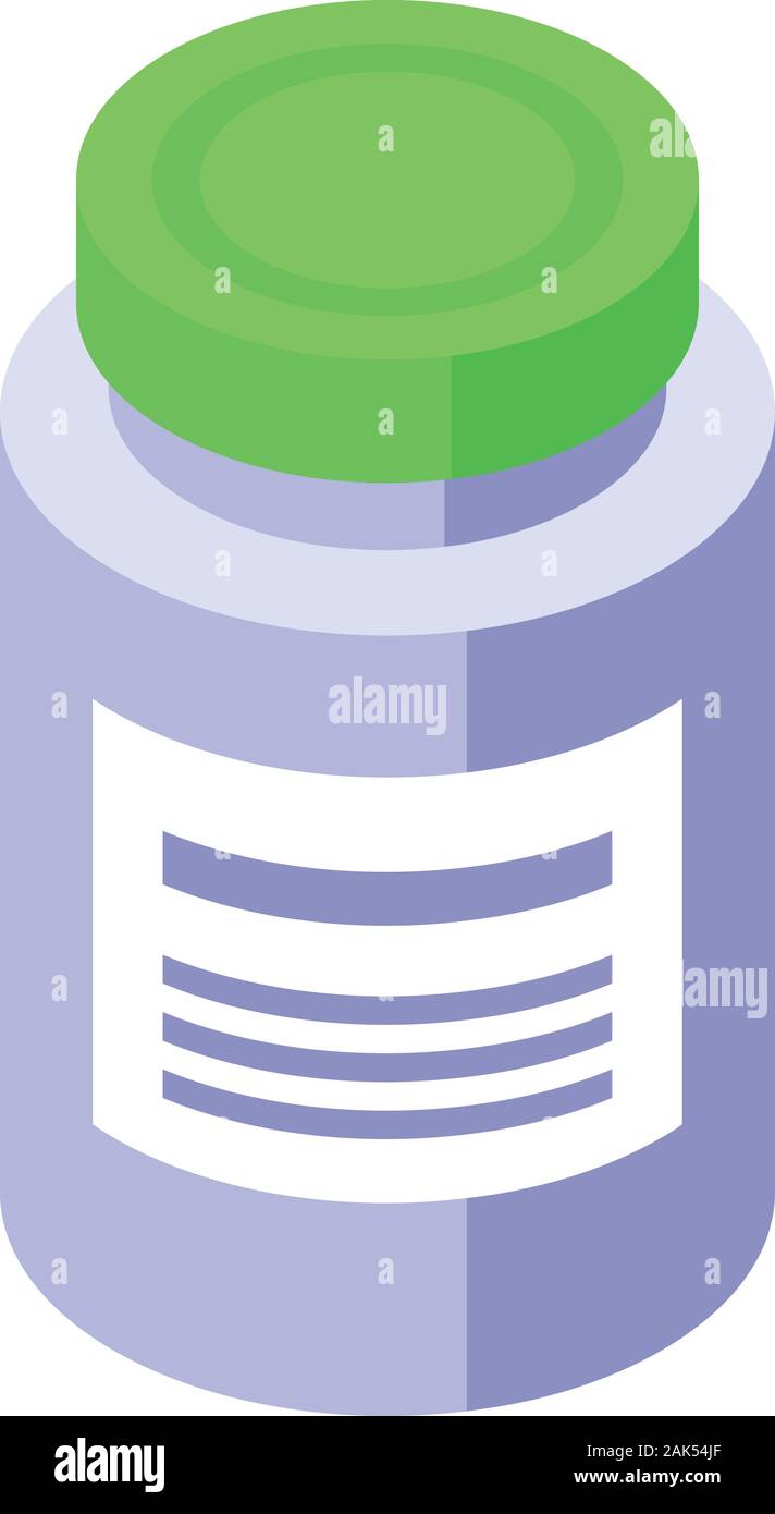 Aloe cream jar icon, isometric style Stock Vector