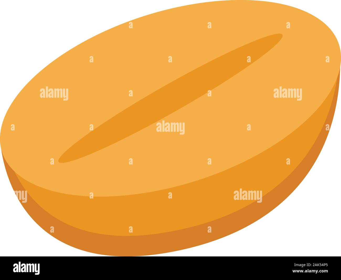 Half peanut icon, isometric style Stock Vector