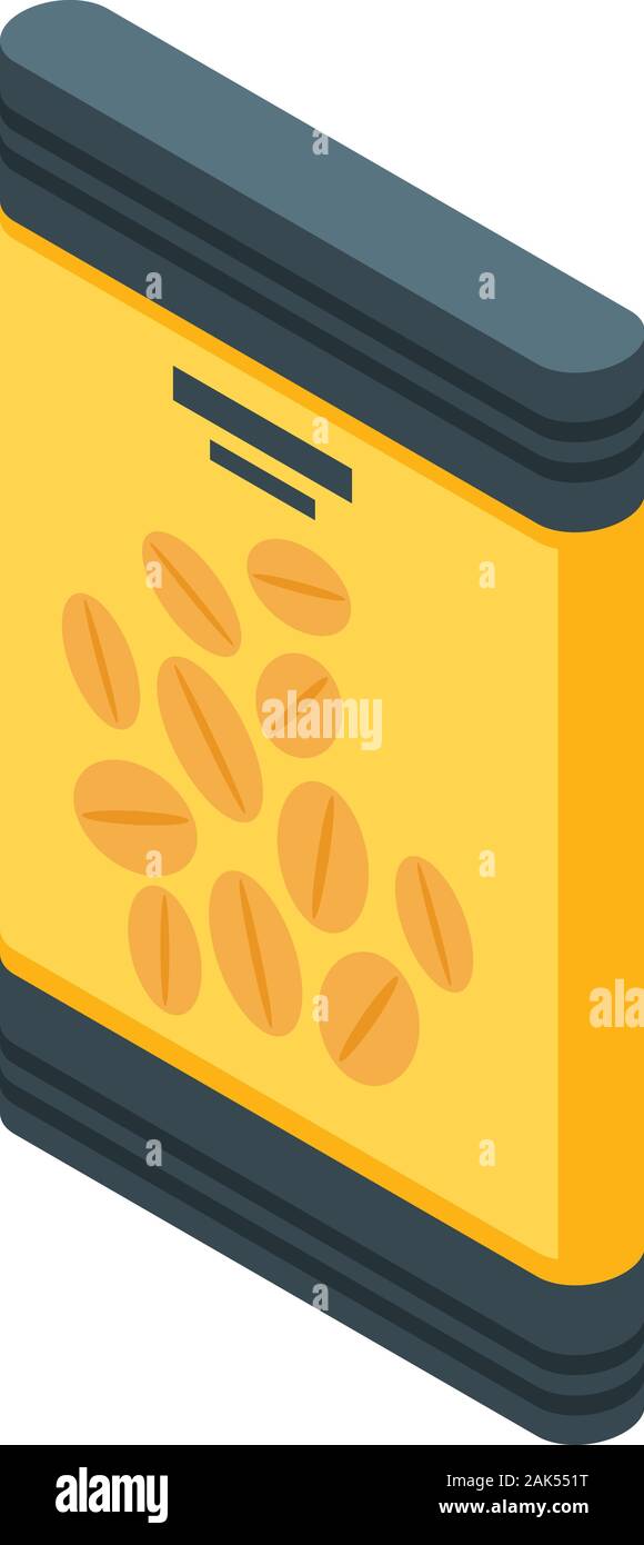 Peanut package icon, isometric style Stock Vector