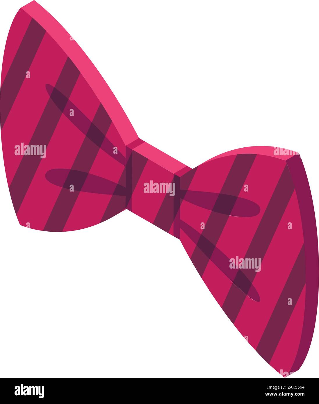 Striped red bowtie icon, isometric style Stock Vector