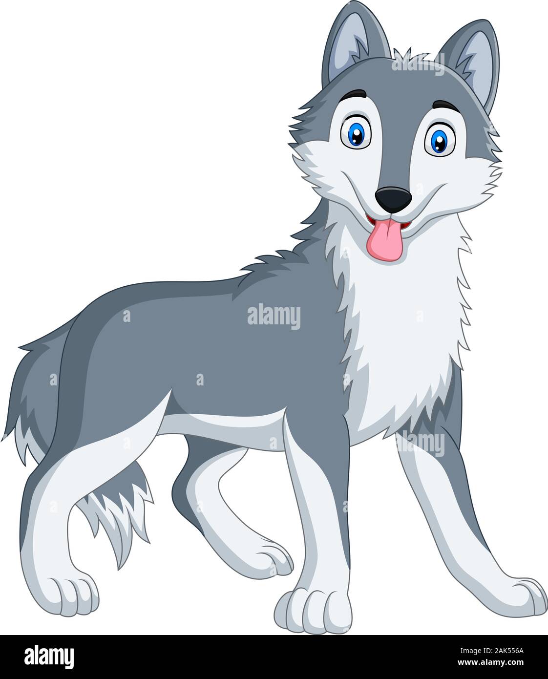 Cute wolf cartoon on white background Stock Vector Image & Art - Alamy