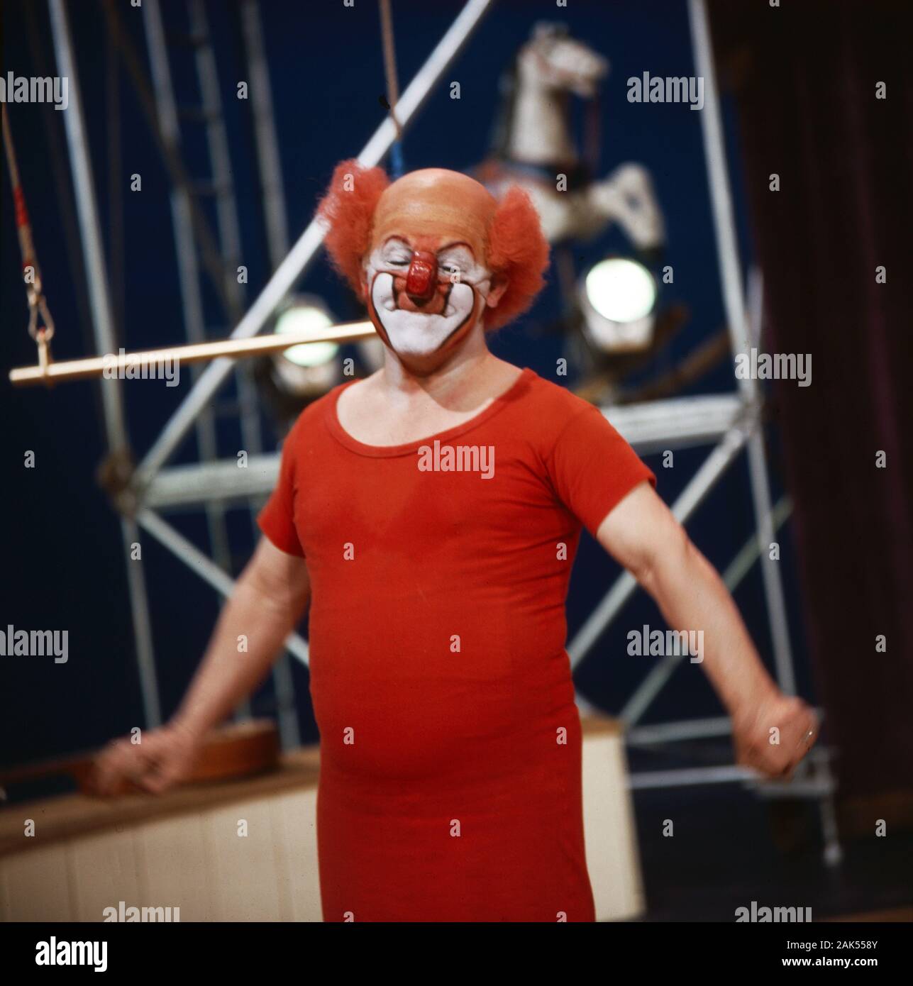 Fritz Muilar Show, Unterhaltungsshow, Deutshcland 1972, Mitwirkende: spanischer Clown Charlie Rivel Stock Photo