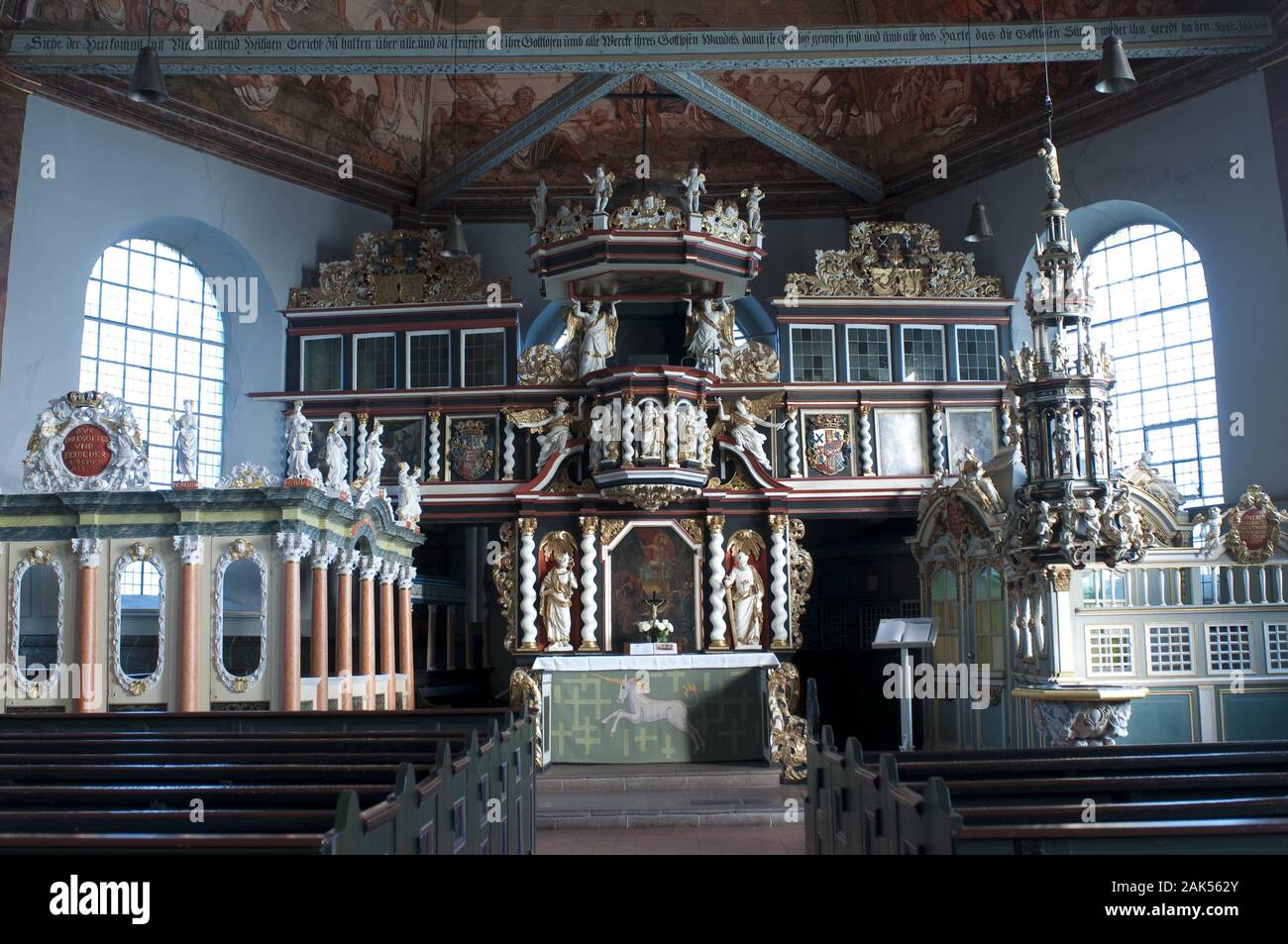 Stadtteil Neuenfelde: Arp-Schnitger-Orgel in der St. Pankratius Kirche, Hamburg | usage worldwide Stock Photo