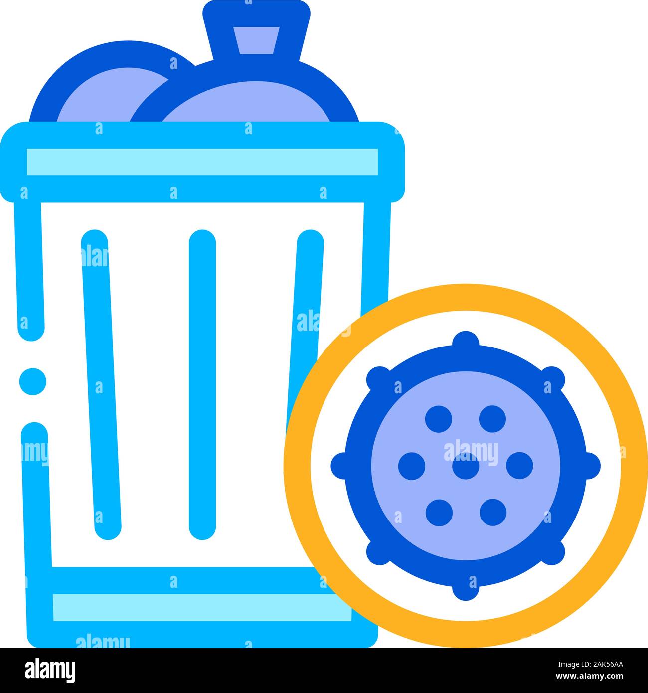 Infection Bacteria Germ In Trash Vector Sign Icon Stock Vector