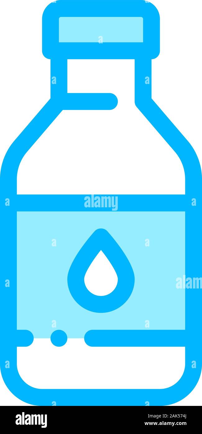 Healthy Water In Plastic Bottle Vector Sign Icon Stock Vector