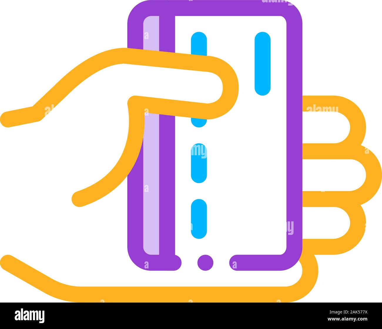 Hand Holding Credit Card Vector Thin Line Icon Stock Vector Image & Art ...
