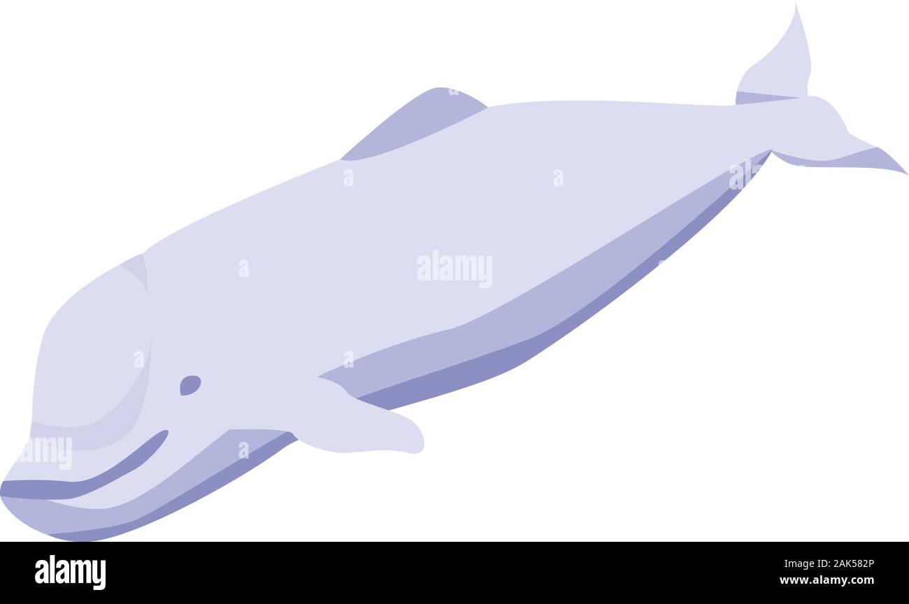 White whale icon, isometric style Stock Vector