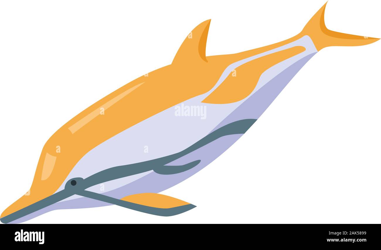 Dolphin icon, isometric style Stock Vector