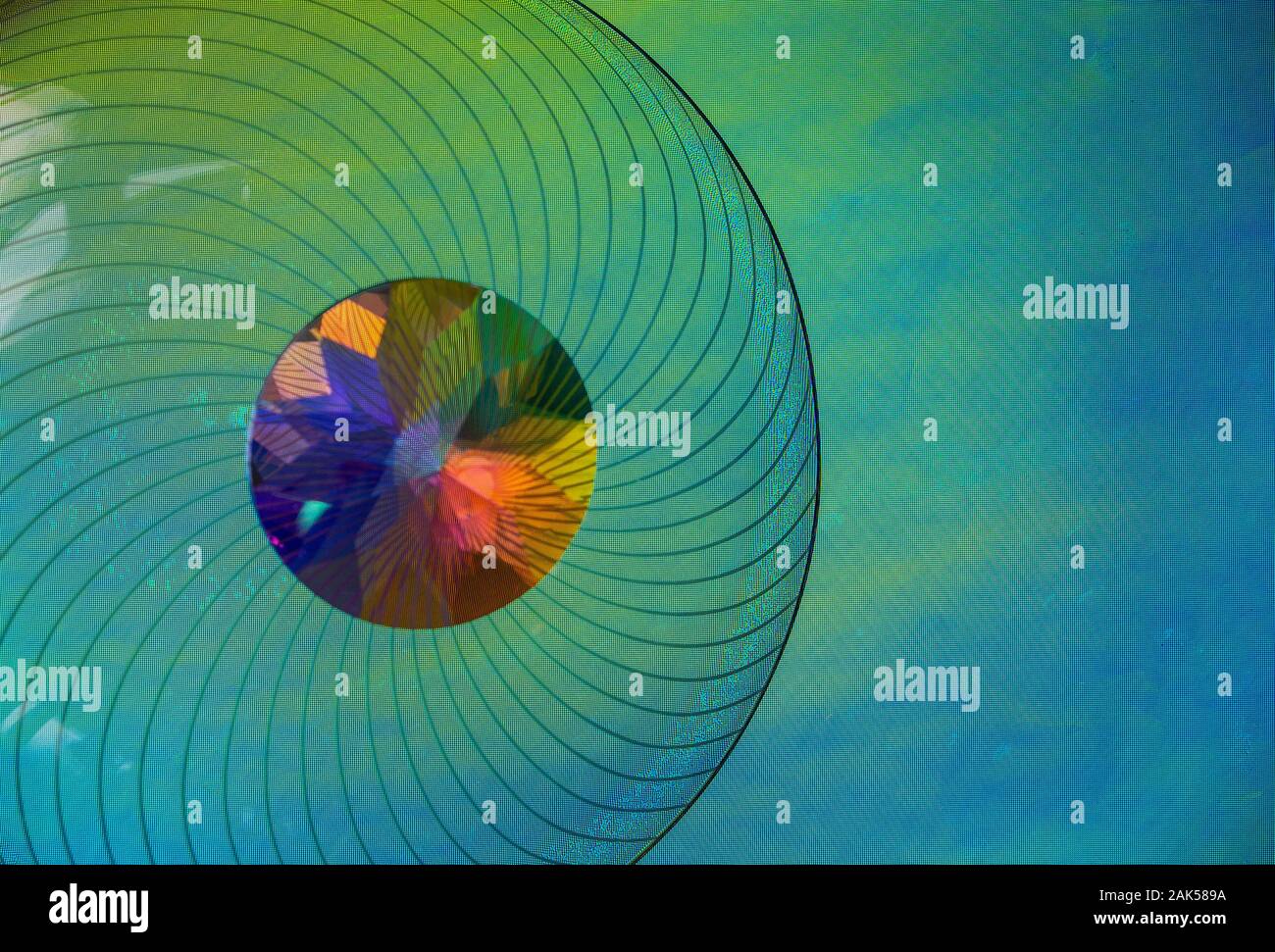 Abstract 2, design with refractions of light from a crystal prism showing all the colours of a rainbow Stock Photo