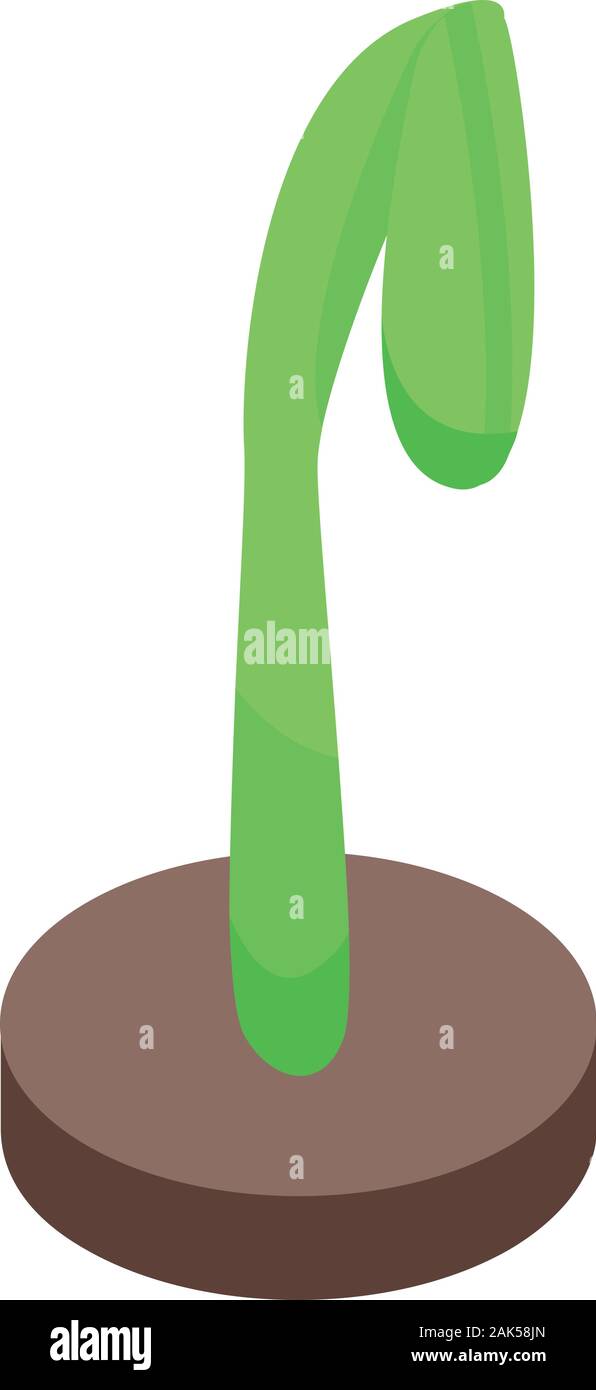 Sprout soybean icon, isometric style Stock Vector