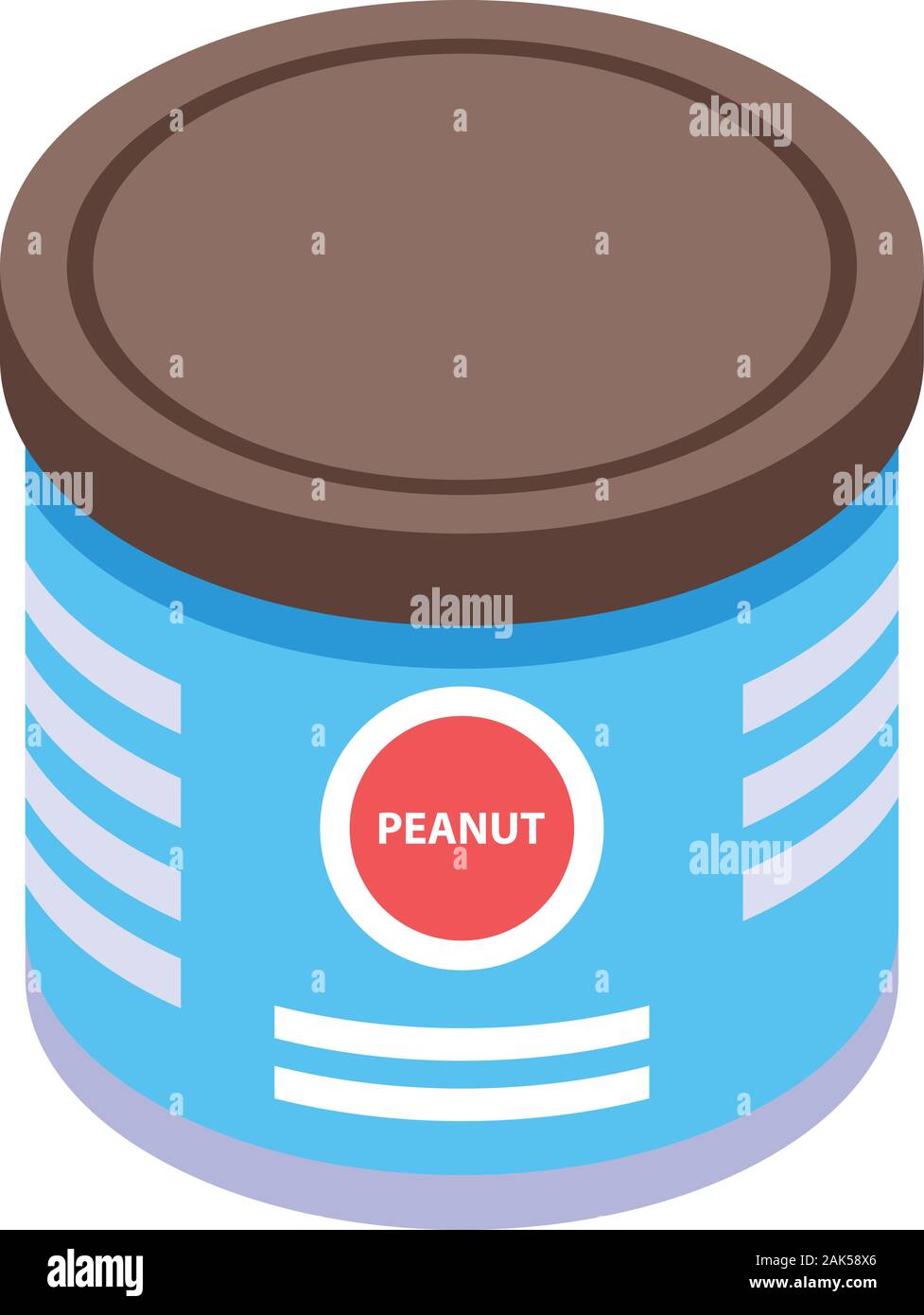 Peanut steel jar icon, isometric style Stock Vector