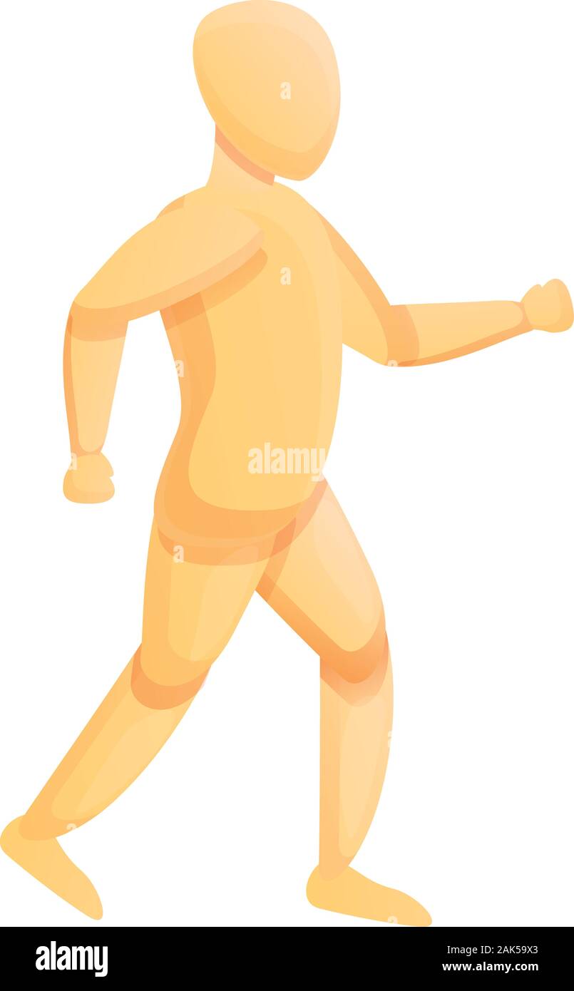 Running kid mannequin icon. Cartoon of running kid mannequin vector icon for web design isolated on white background Stock Vector