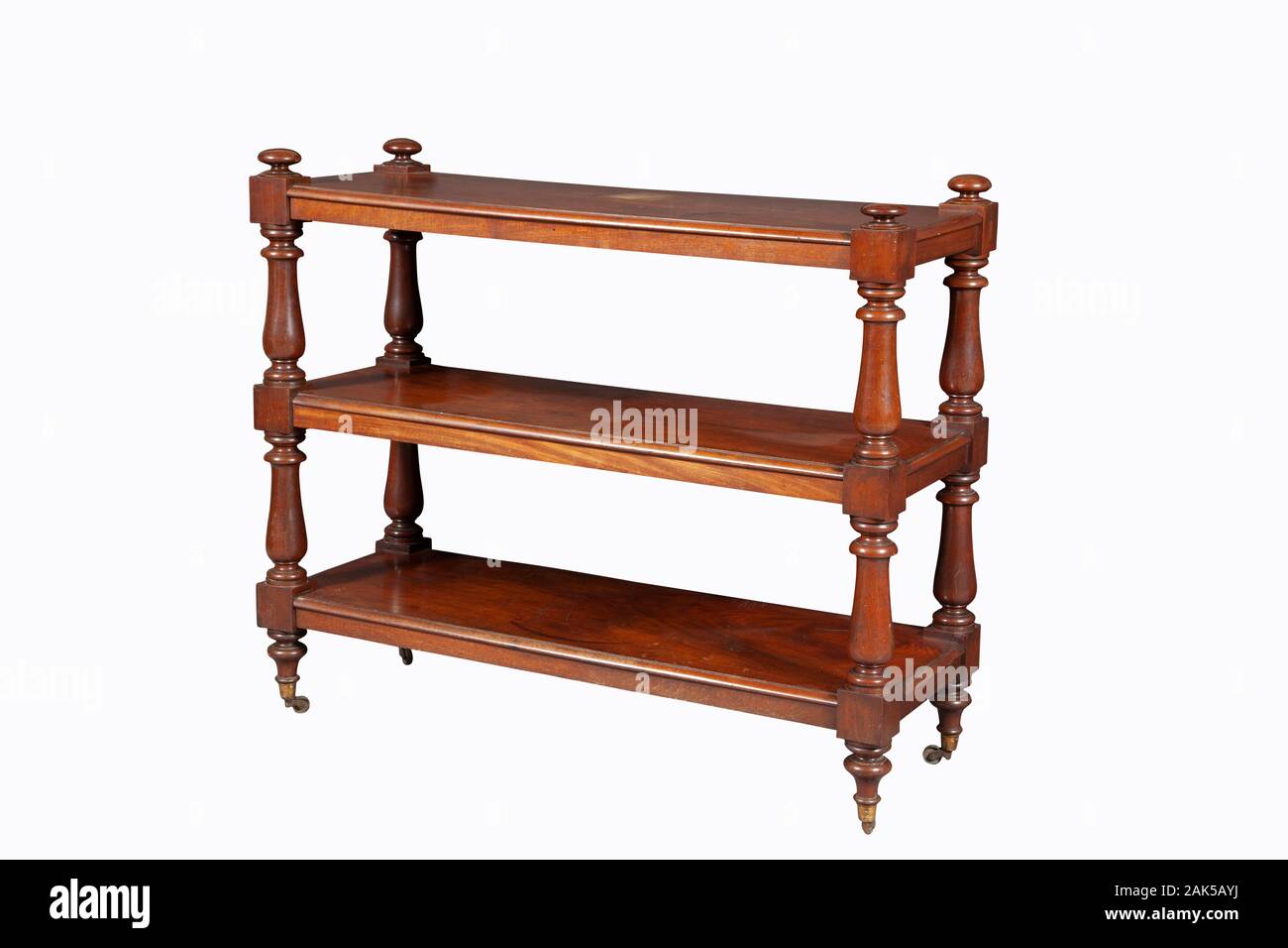 BROWN color wooden Shelves unit isolated on white background with clipping path Stock Photo