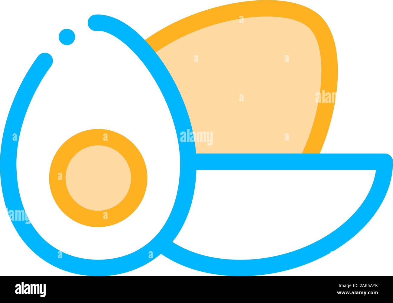 Healthy Food Chicken Eggs Vector Thin Line Icon Stock Vector