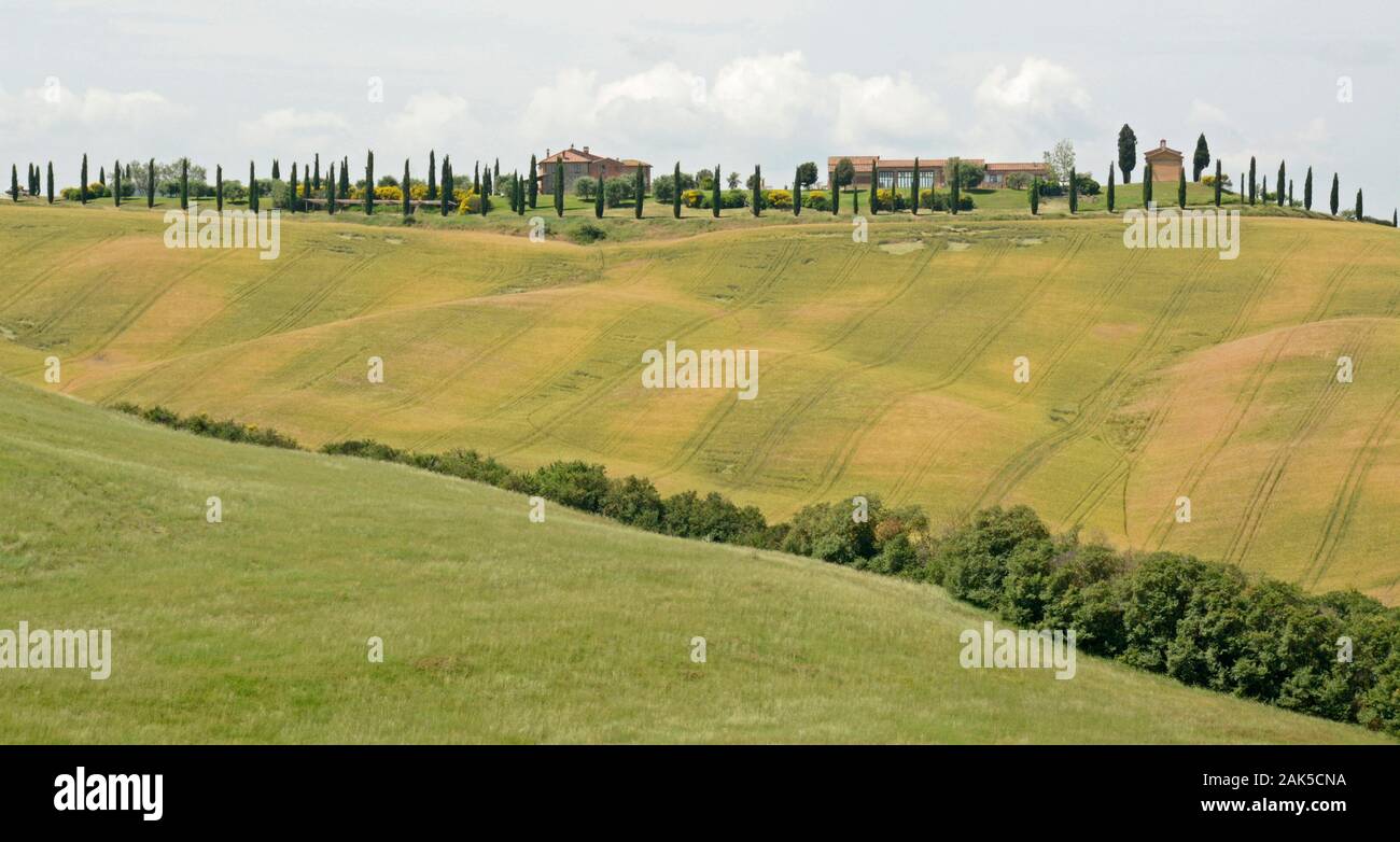 Attractive landscape of the Crete Senesi, Tuscany, Italy Stock Photo