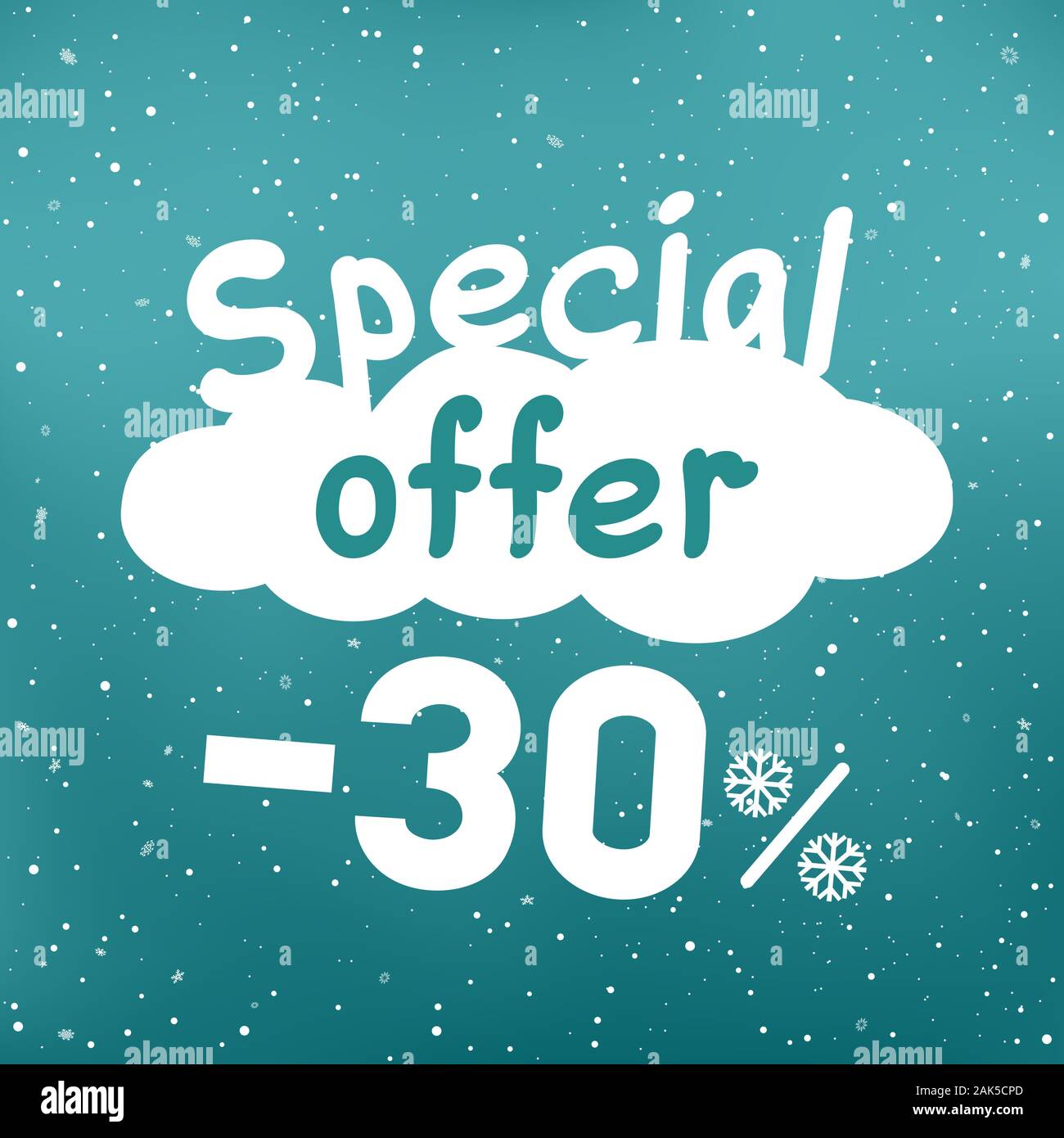 special offer discount falls from cloud Stock Vector