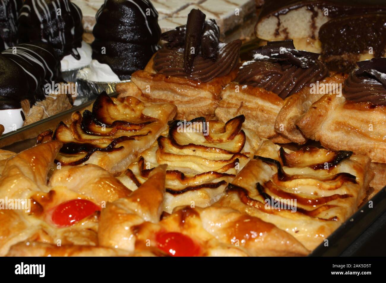 Delicious and tasty assortment of puff pastry cakes Stock Photo Alamy