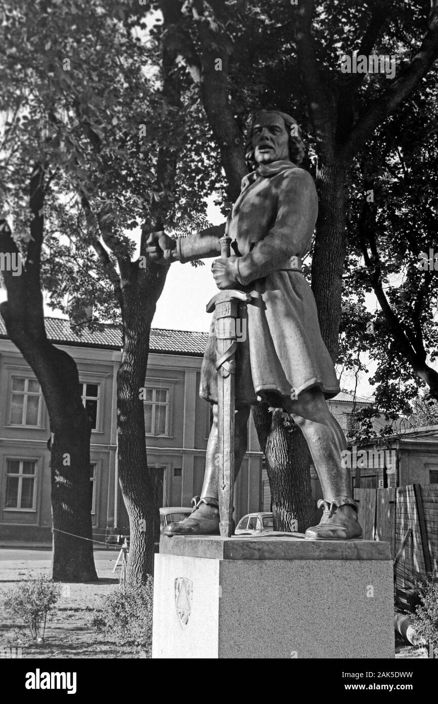 Statue von Engelbrekt Engelbrektsson in Arboga, Schweden 1969. Statue of Engelbrekt Engelbrektsson in Arboga, Sweden 1969. Stock Photo