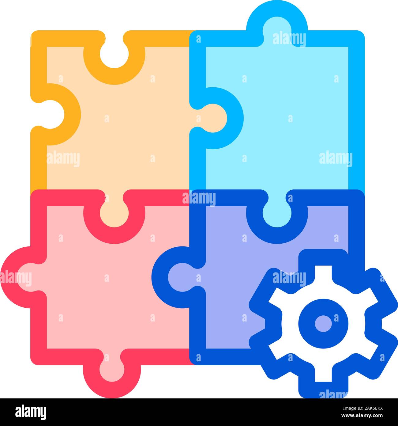 Puzzle Game And Gear Agile Element Vector Icon Stock Vector