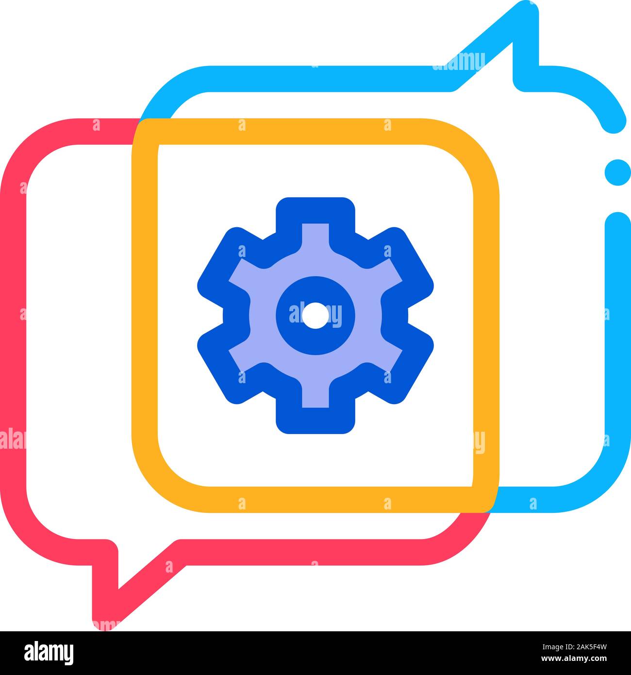 Gear In Quotation Frame Agile Element Vector Icon Stock Vector