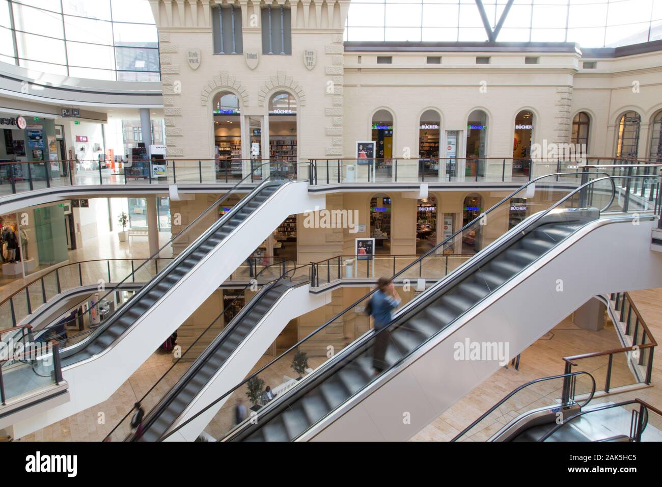 Saarbruecken: Shoppingcenter Europagalerie mit integrierter ehemaliger Bergwerksdirektion, Saarland | usage worldwide Stock Photo