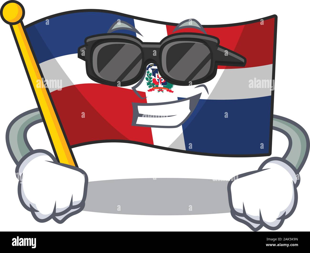 Super cool flag dominican republic character wearing black glasses