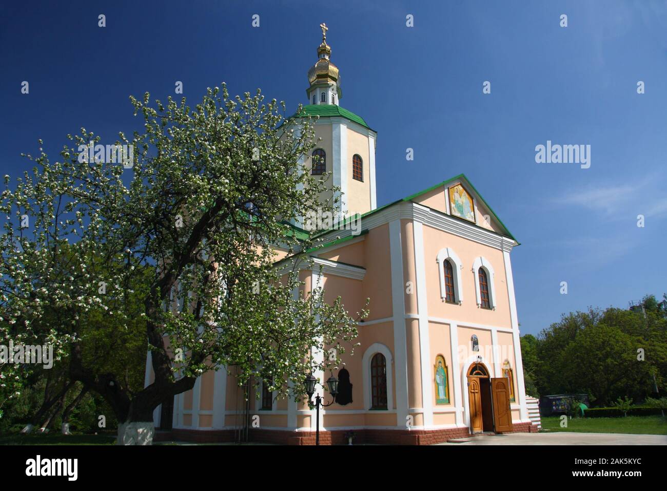 Beautiful orthodox church in a ukrainian village Stock Photo