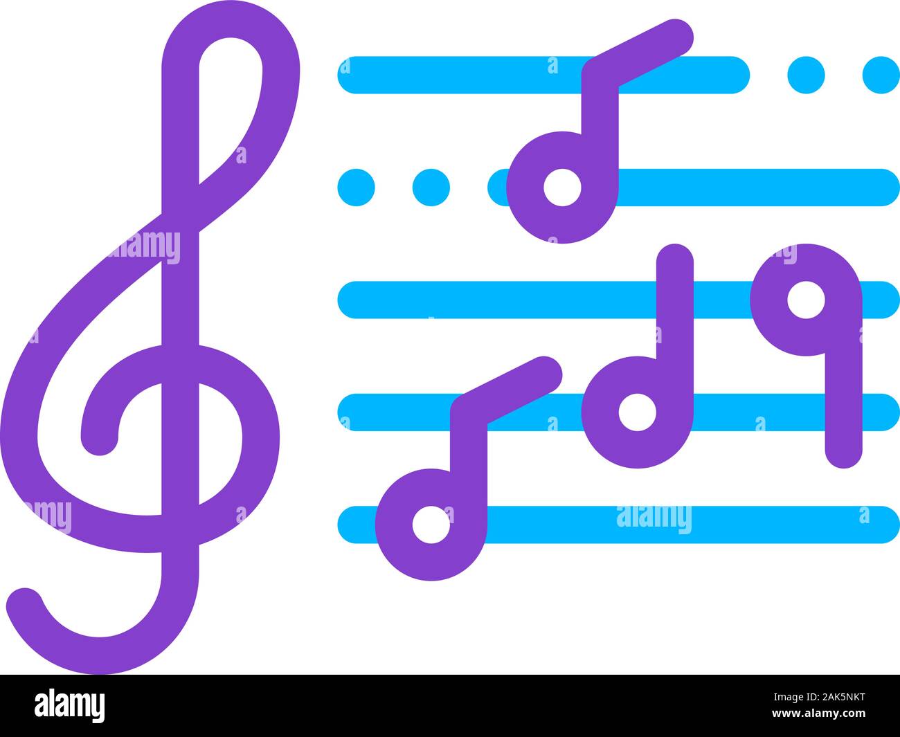 Treble Clef And Musical Notes Opera Element Vector Stock Vector Image