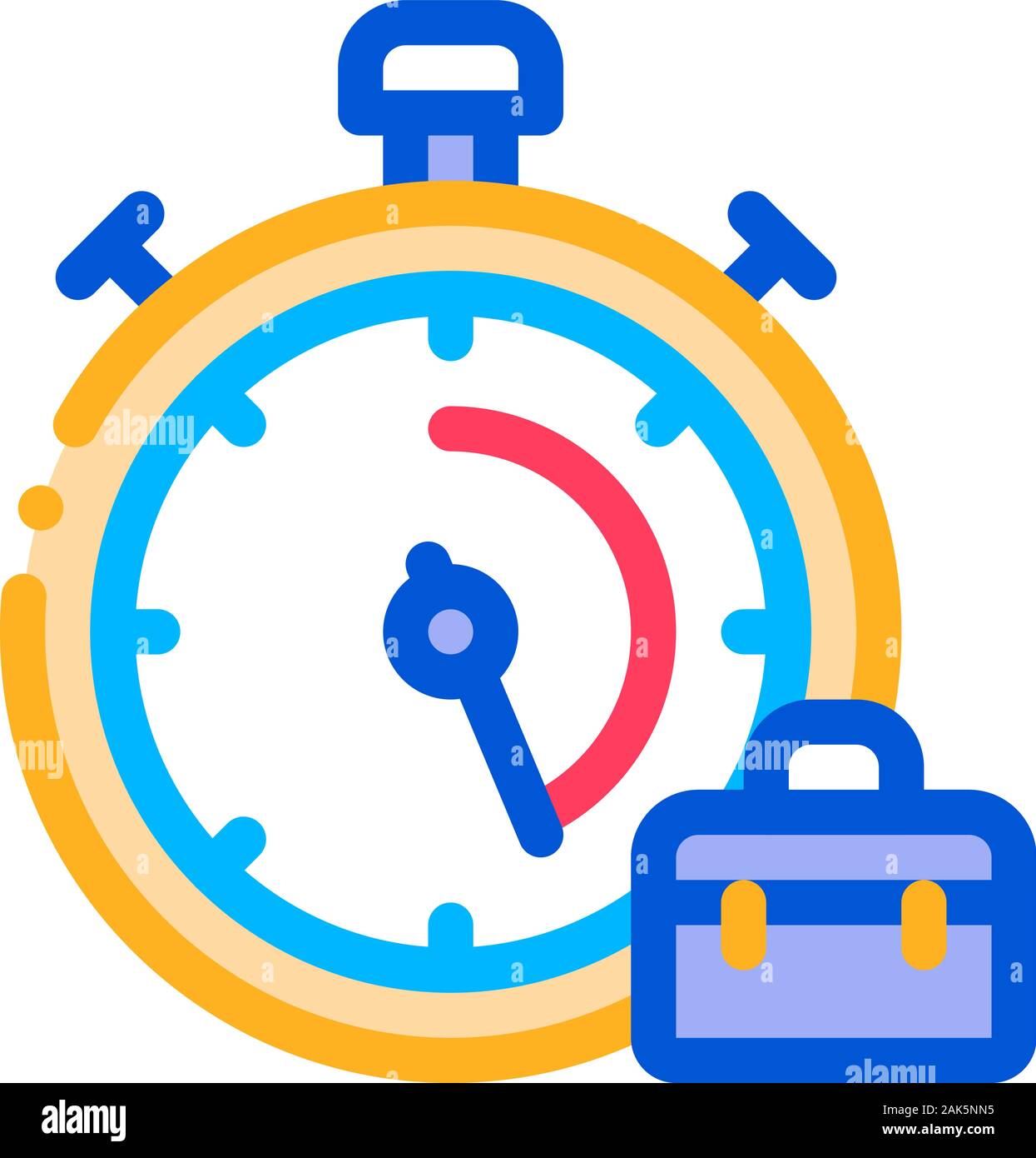 Stopwatch And Suitcase Agile Element Vector Icon Stock Vector