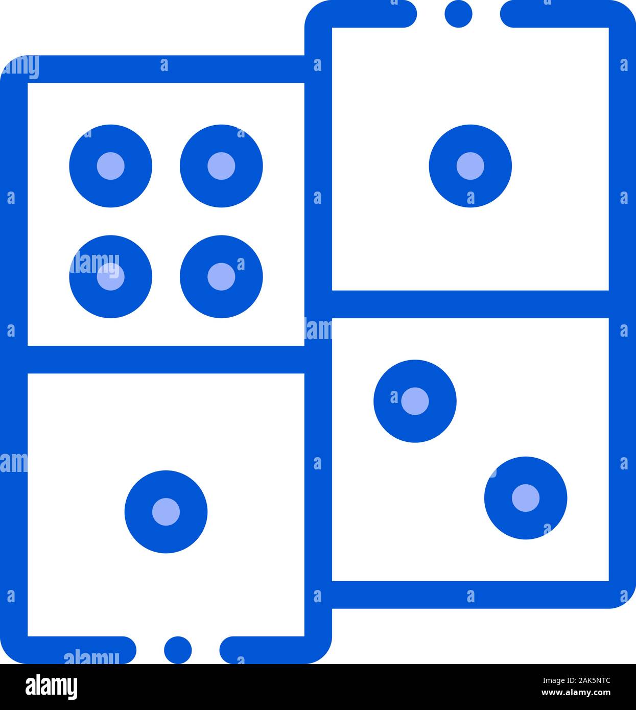 Interactive Kids Game Dominoes Vector Sign Icon Stock Vector