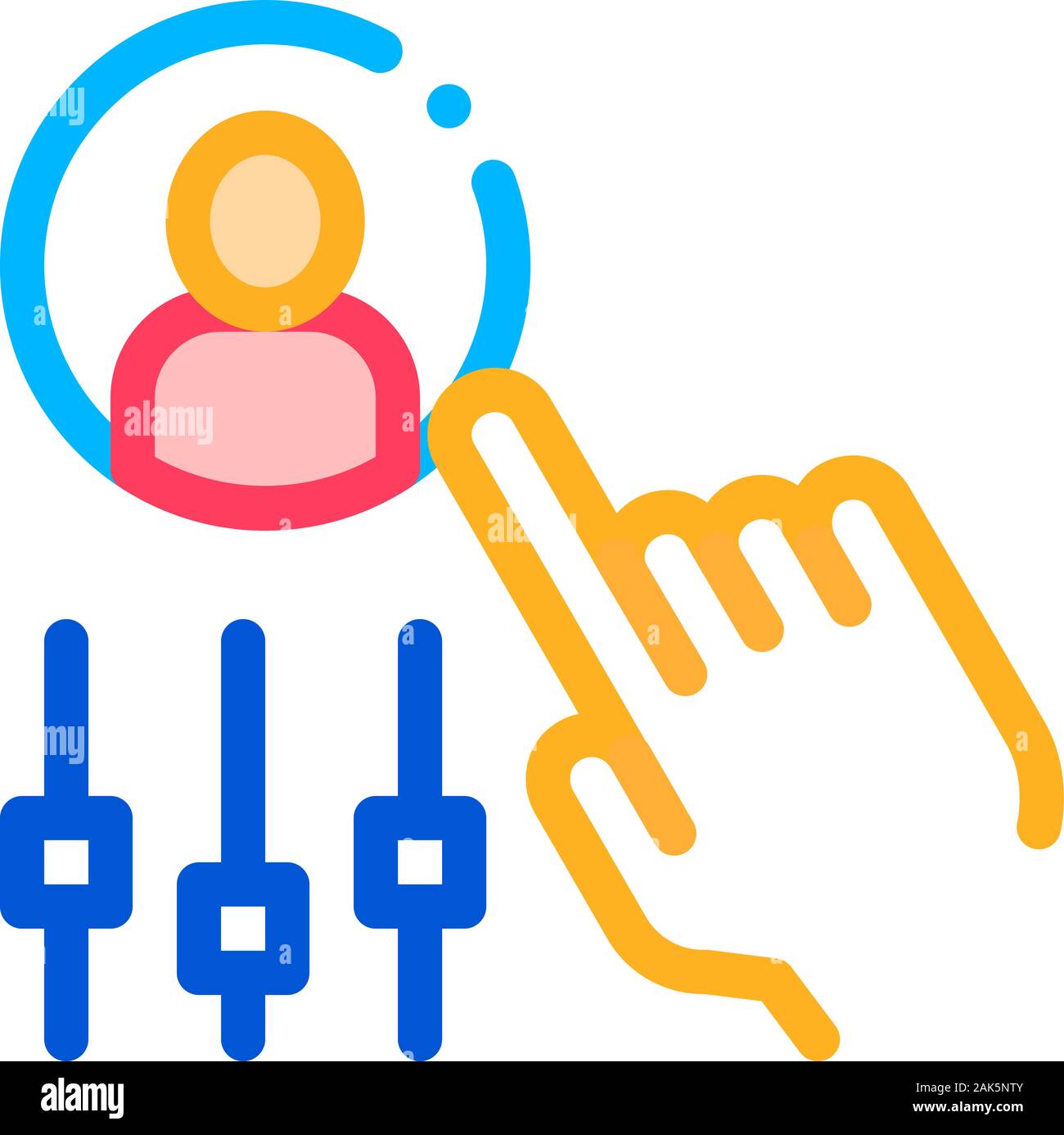 Hand Settings And Man Silhouette Agile Vector Stock Vector