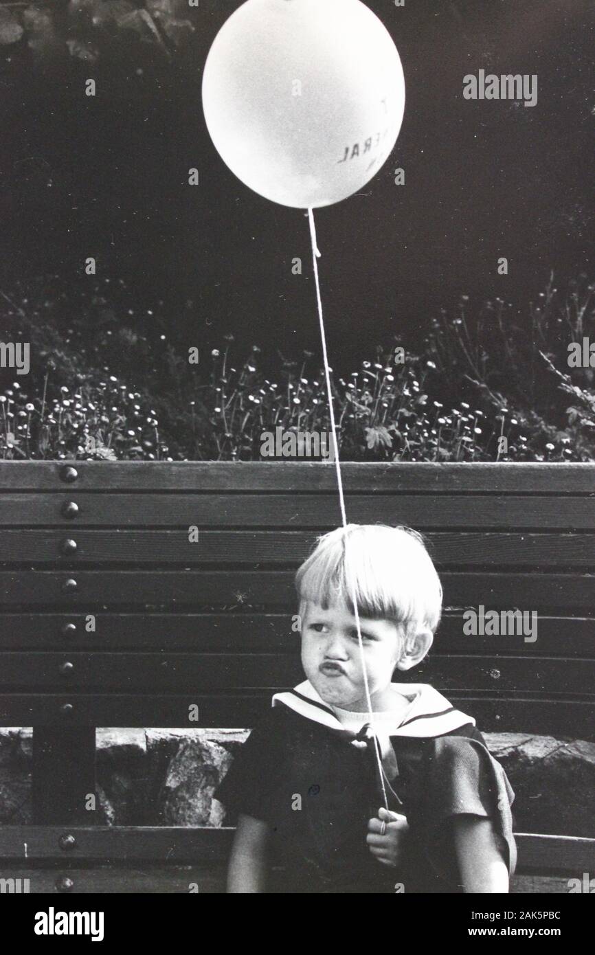 Fine 1970s black and white vintage photography of a young critic Stock Photo