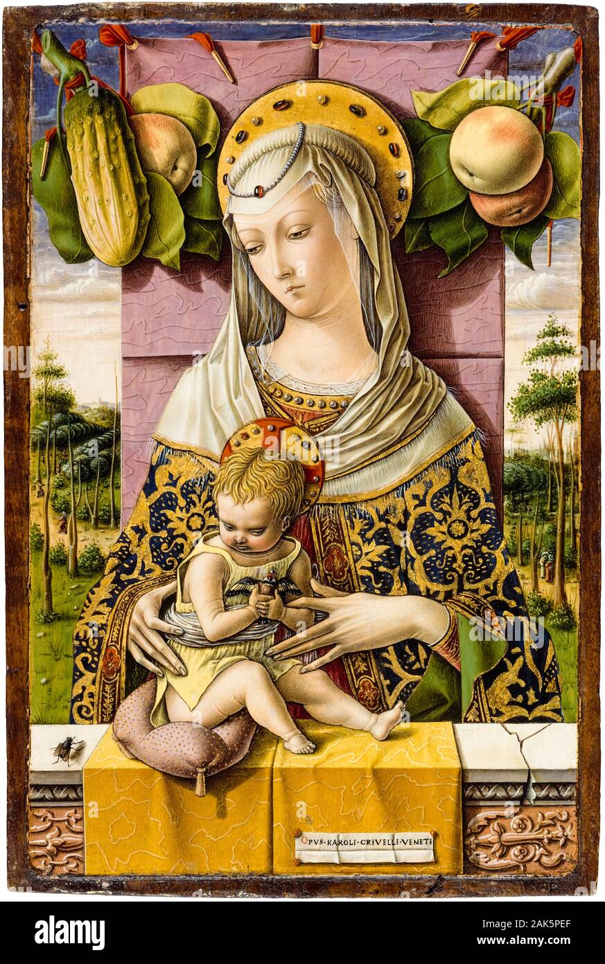 Carlo Crivelli, Madonna and Child, painting, circa 1480 Stock Photo