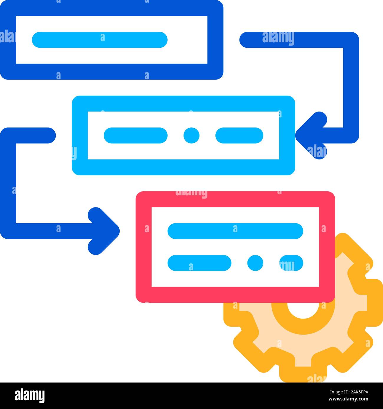 Gear Algorythm System Agile Element Vector Icon Stock Vector