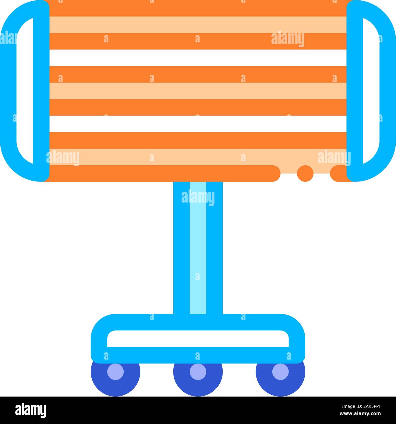 Portable Heating Device On Rollers Vector Icon Stock Vector
