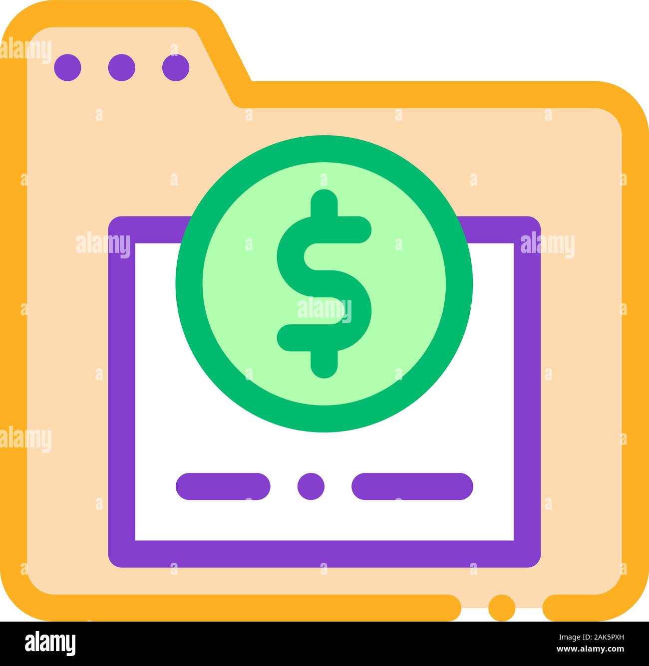 Financial Electronic Computer Folder Vector Icon Stock Vector