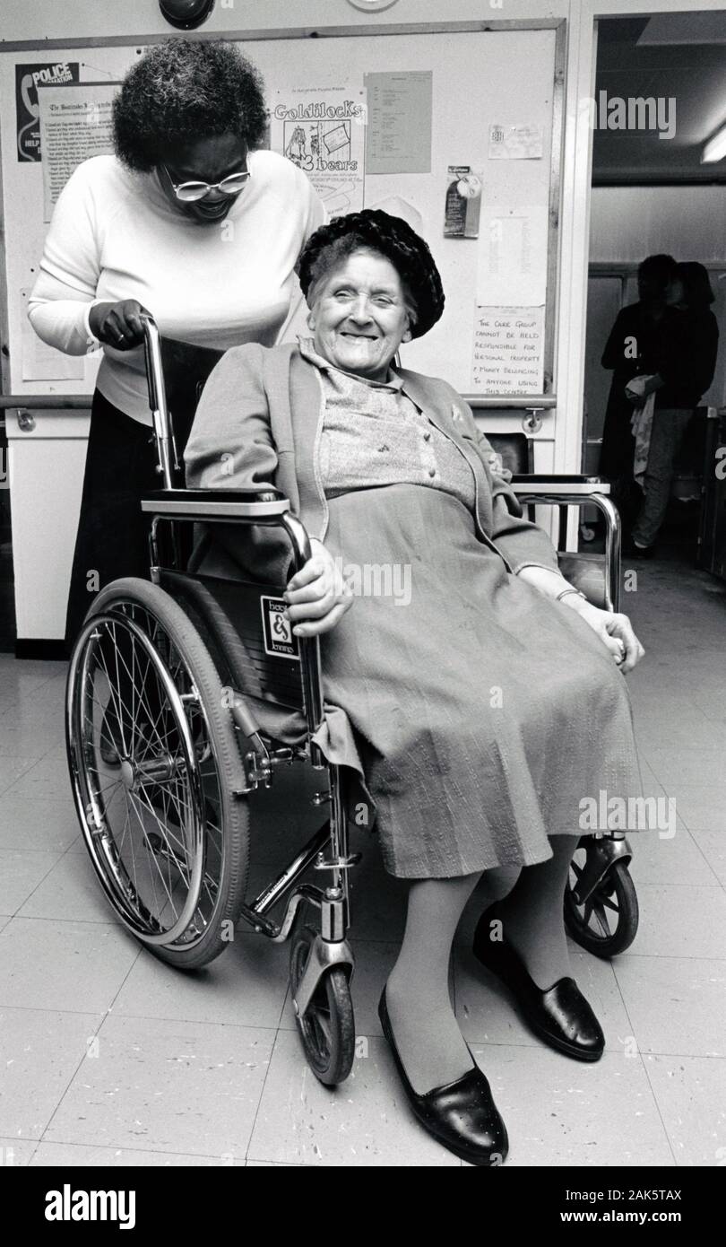 Elderly care Nottingham UK 1991 Stock Photo