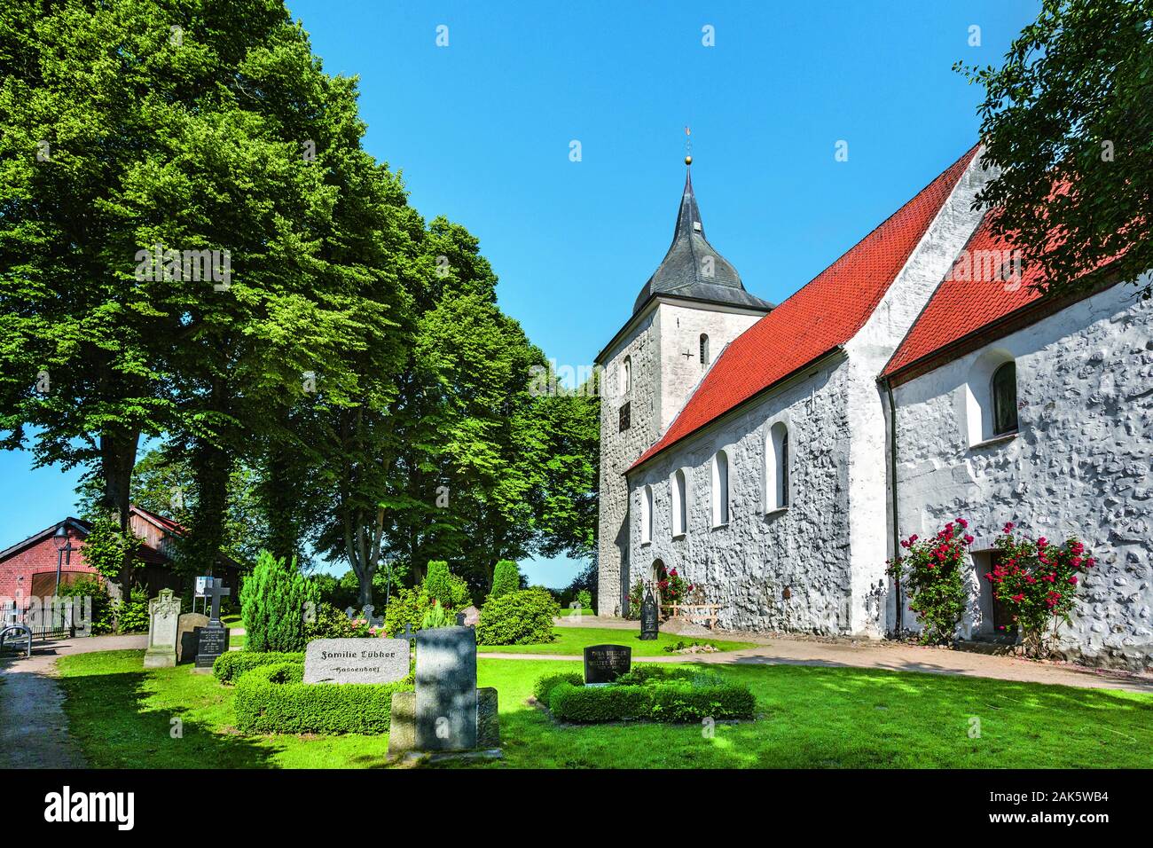 Bosau am Ploener See: Kirche St. Petri, Ostseekueste | usage worldwide Stock Photo