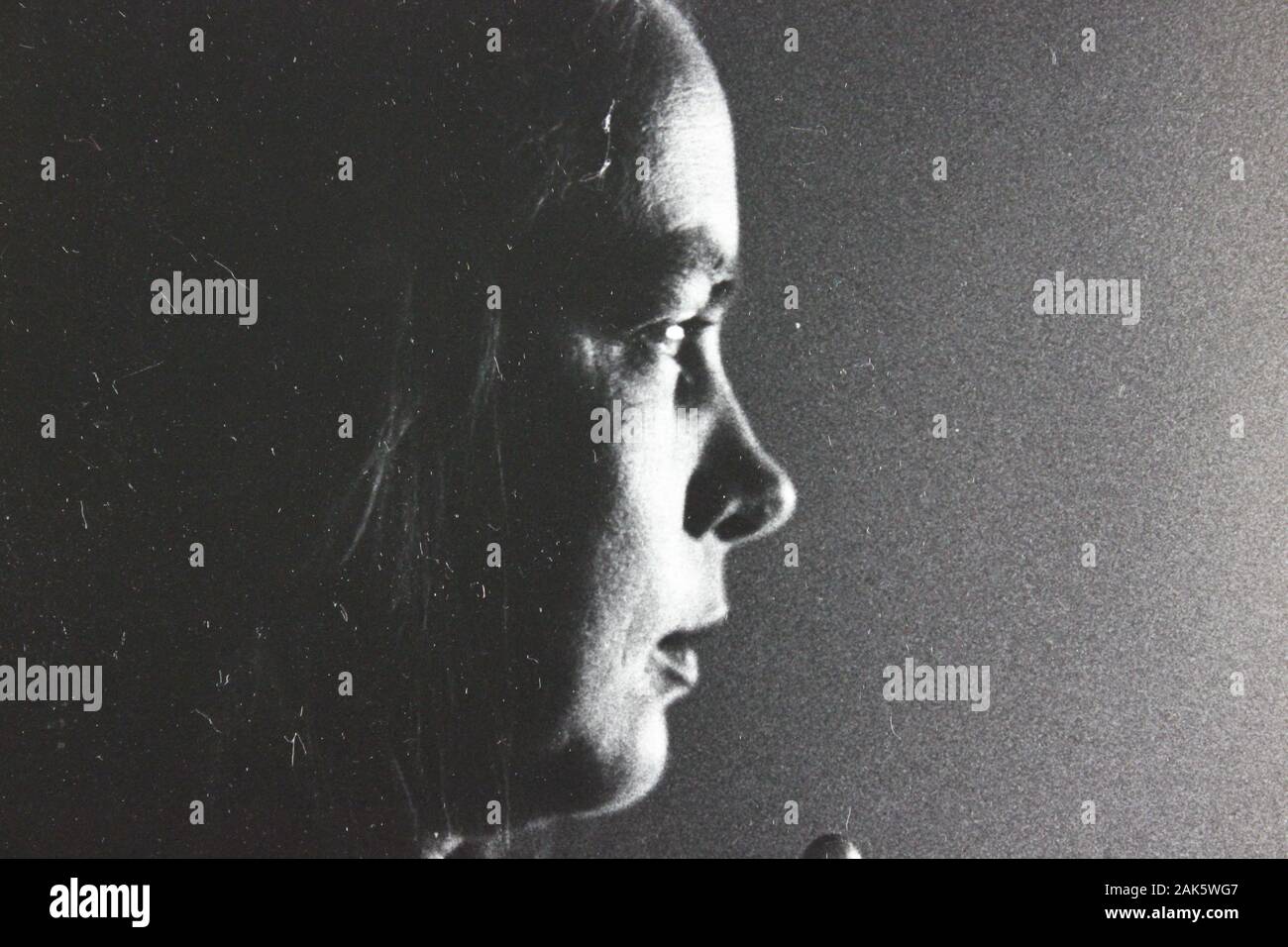 Fine 1970s black and white vintage photography of a woman staring at a ...