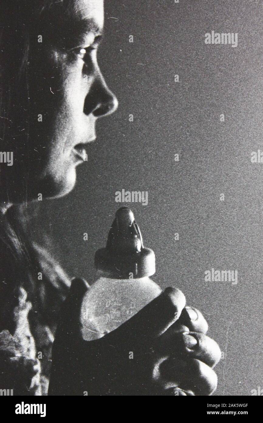 Fine 1970s black and white vintage photography of a woman staring at a ...