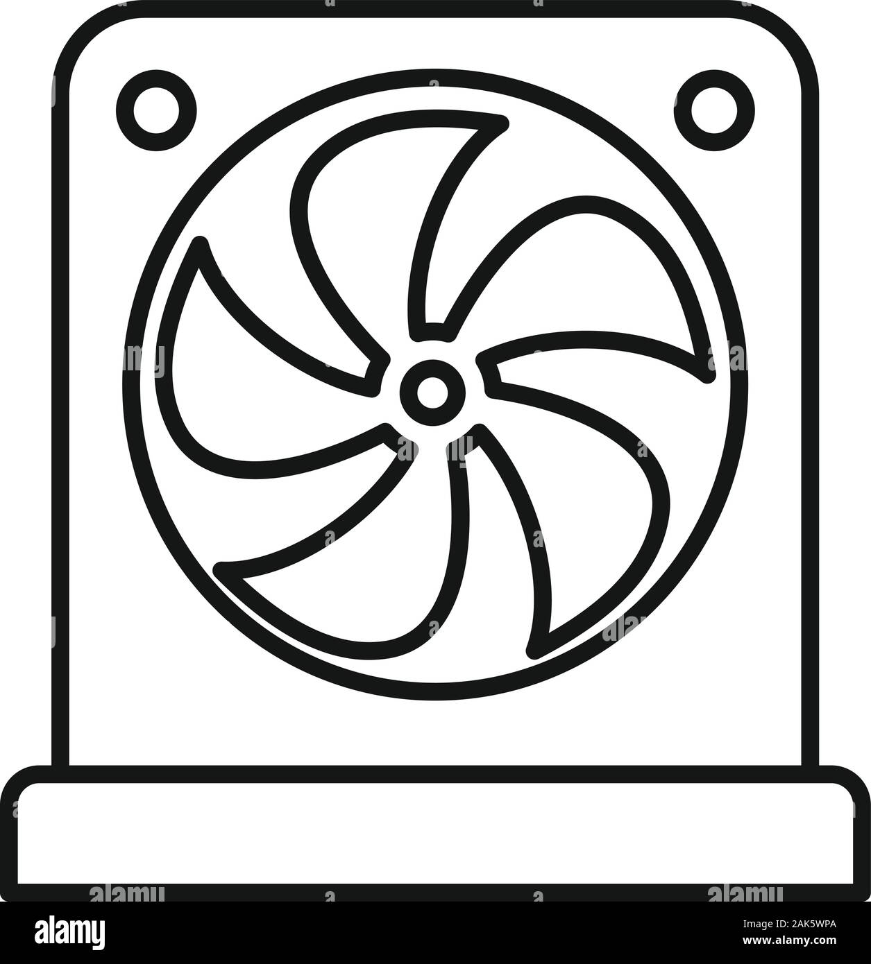 Pc case fan icon. Outline pc case fan vector icon for web design