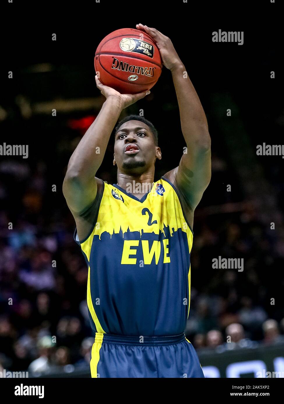 Braunschweig, Germany, December 30, 2019: Armani Moore of EWE Oldenburg  Basket during the BBL Basketball Bundesliga match Braunschweig vs Olednburg  Stock Photo - Alamy