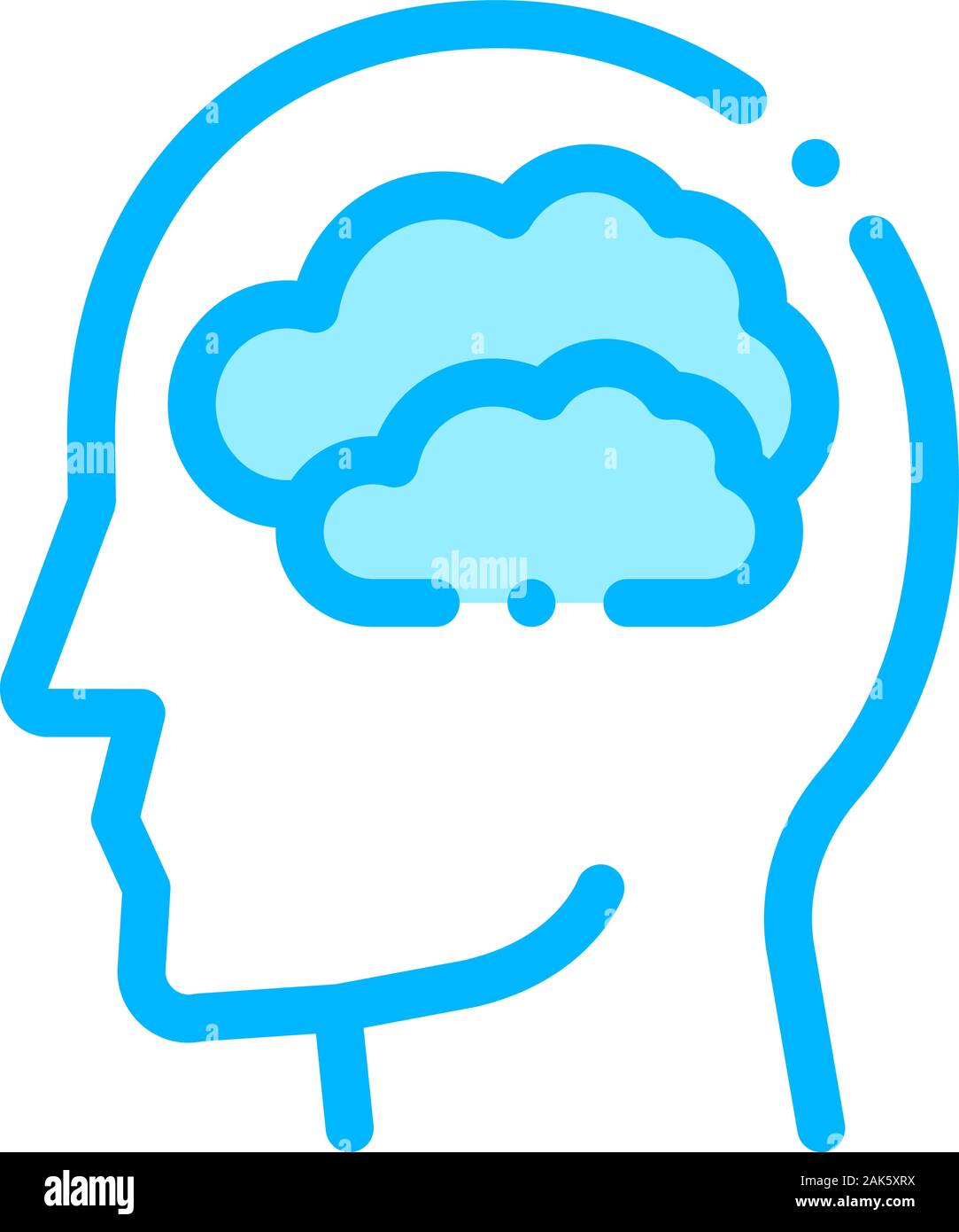 Mainly Cloudy Clouds In Man Silhouette Mind Vector Stock Vector