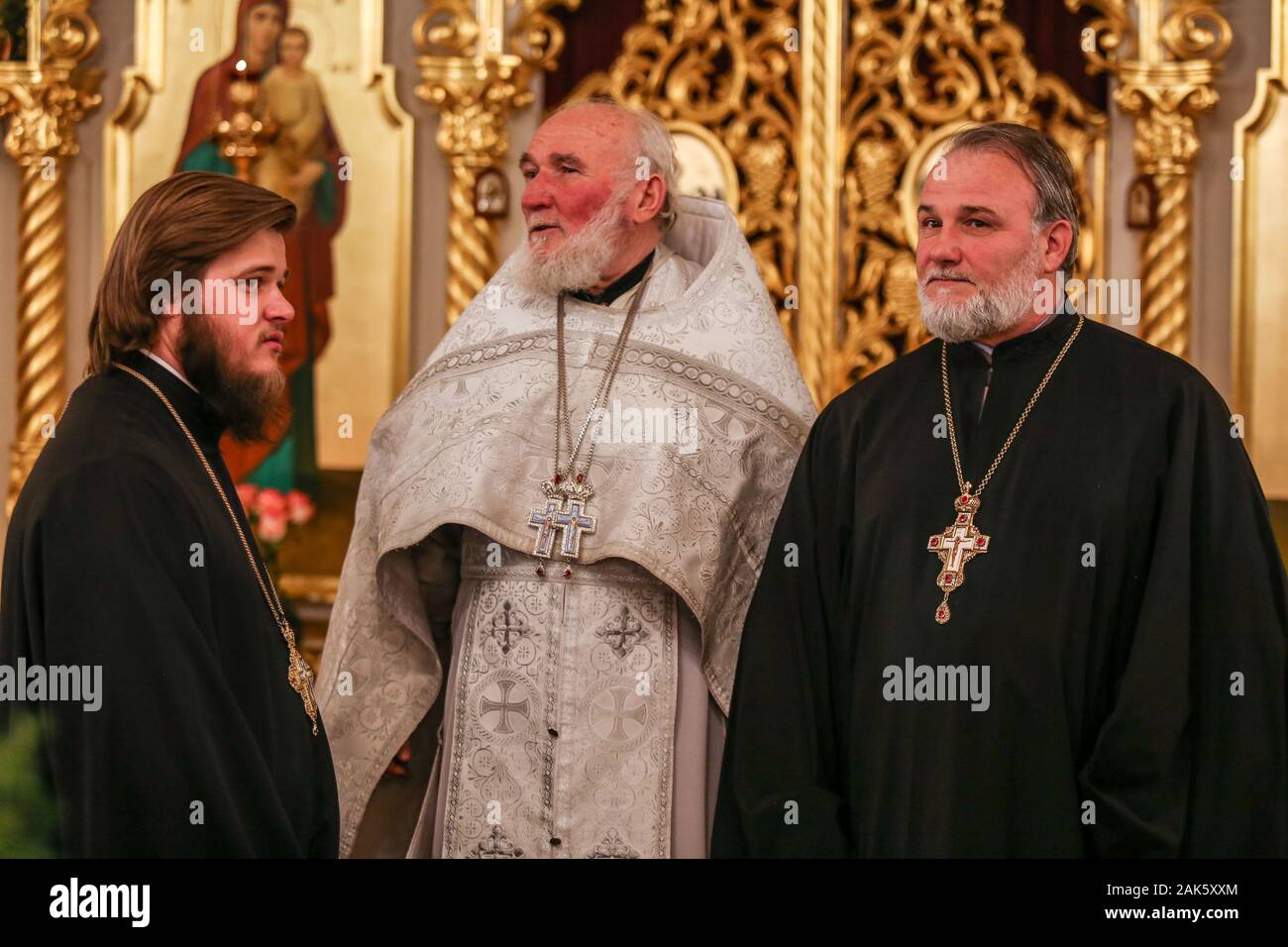 Priests at the Church of Nativity of the Blessed Virgin Mary during the