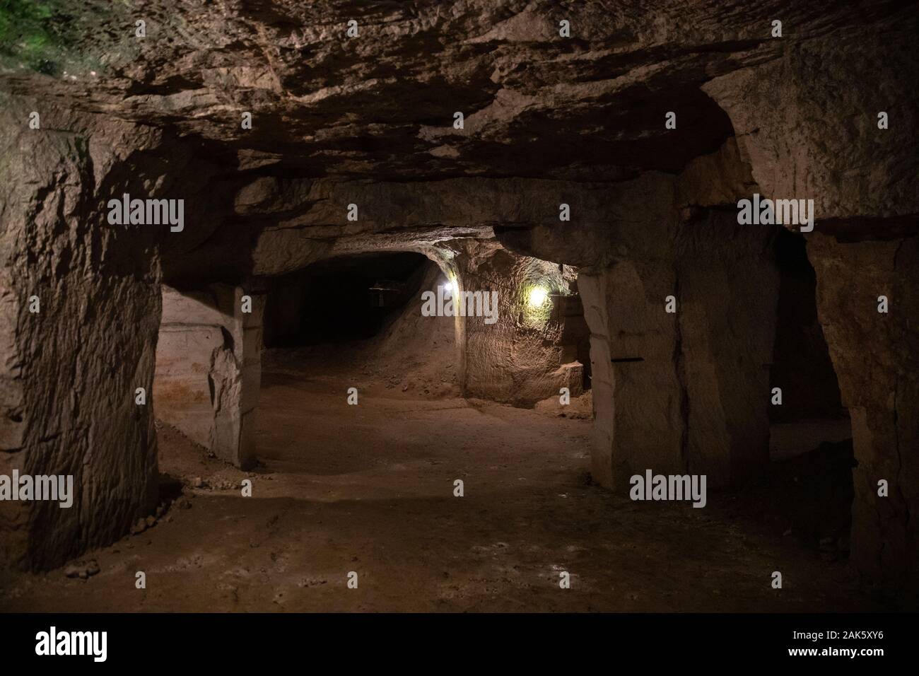 The Beer Quarry Caves, near the town of Beer, Devon. Stock Photo