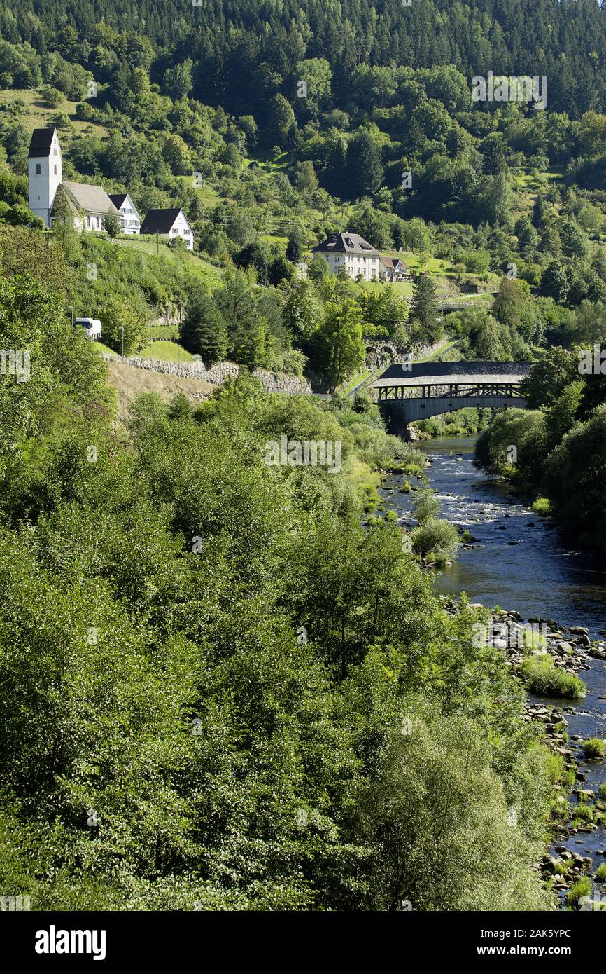 Murgtal Forbacher Holzbruecke, Schwarzwald Norden usage worldwide Stock Photo Alamy