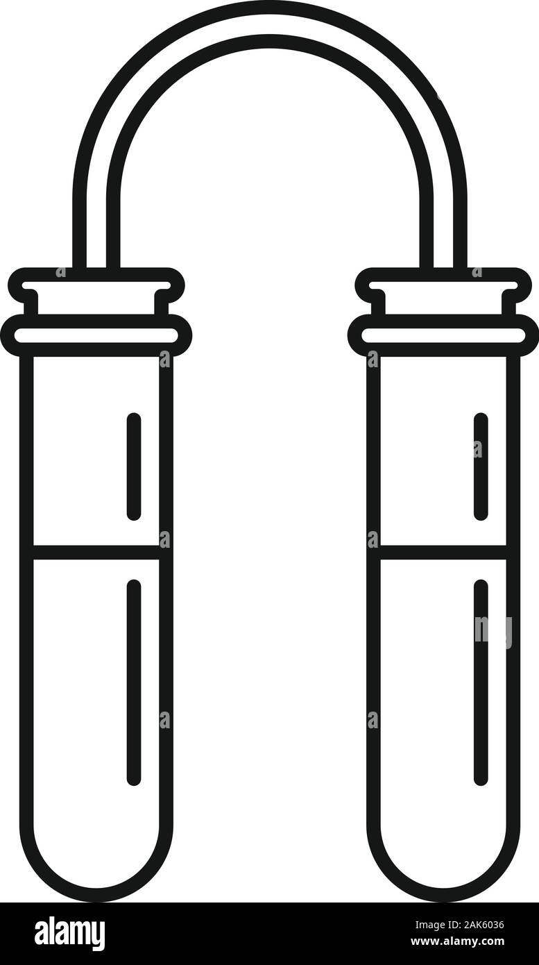 Double test tube lab icon. Outline double test tube lab vector icon for