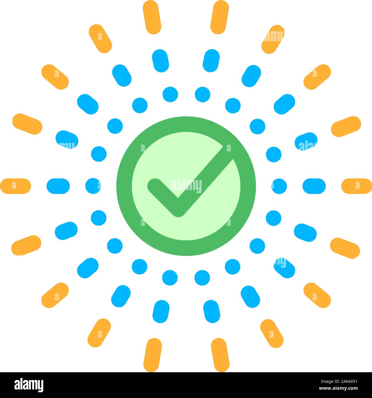 Approved Mark In Center Of Rays Element Vector Stock Vector