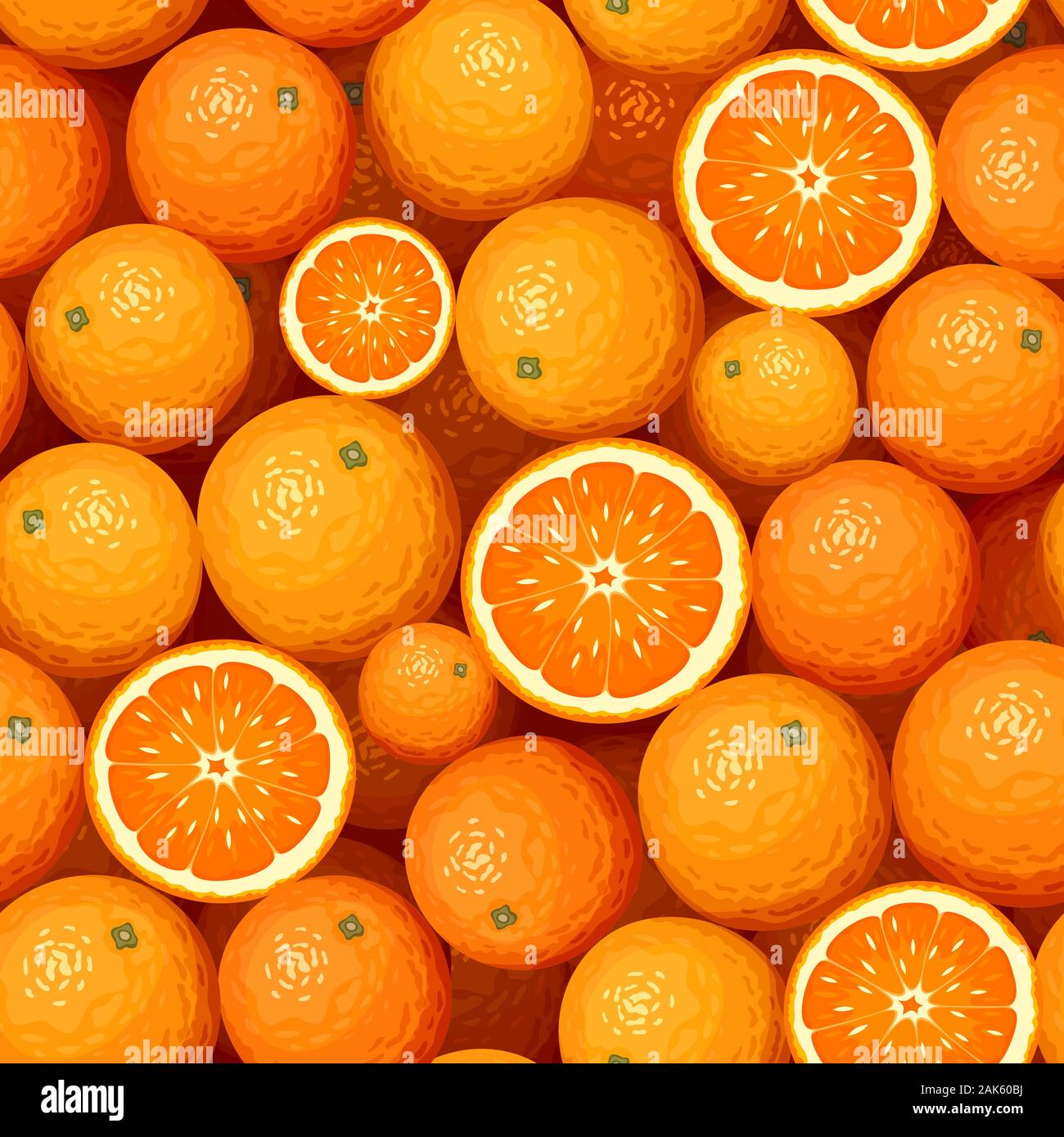 Vector seamless background with orange fruit Stock Vector Image & Art ...