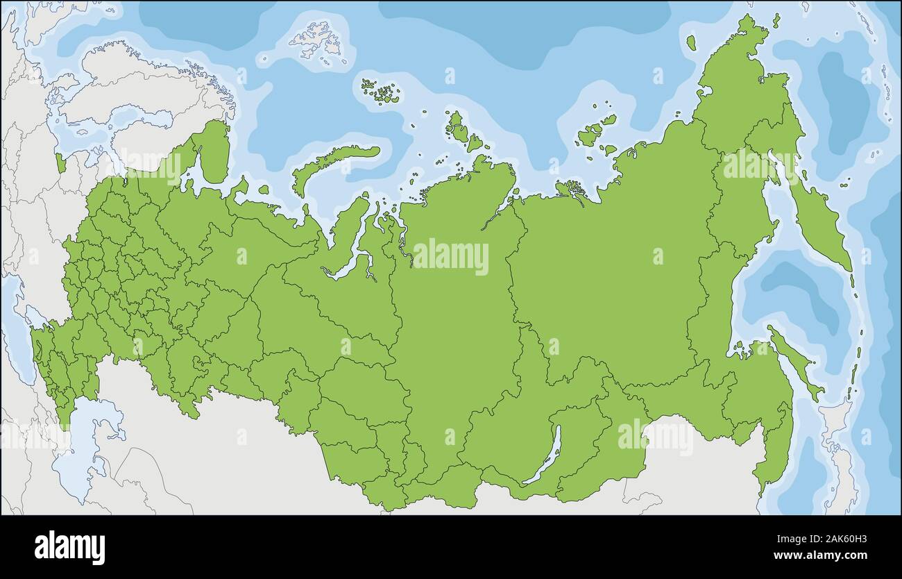 Как выглядит край россии Map of the Russian Federation with federal subjects Stock Vector Image & Art - A